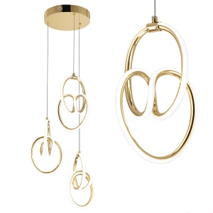Lampă suspendată LED G082-3CPR Gold - Img 1