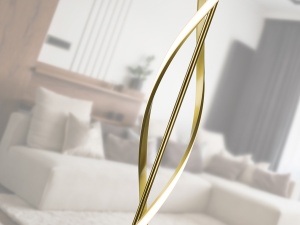 LAMPADAR DIDO, 155 CM, AURIU/OPAL, DIN METAL SI SILICON, STIL MODERN - Img 3