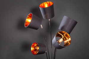LAMPADAR LEVEL 178CM NEGRU/AURIU, DESIGN MODERN - Img 3