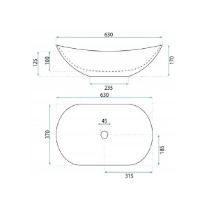 LAVOAR PE BLAT BASARO WESTA 63 CM, DIN CERAMICA, CALITATE SUPERIOARA, REA - Img 2
