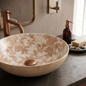 LAVOAR PE BLAT FLOWE JULIANA , MATERIALCERAMICA SANITARA, DE CULOARE MARO - Img 2