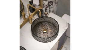 LAVOAR REA CRISTAL, GRI, 40 CM, DIN STICLA, CALITATE SUPERIOARA - Img 5