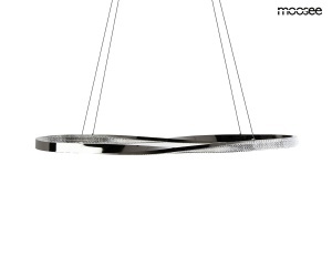 LUSTRA ANILLO 120, CROM/NEGRU, CONFECTIONATA DIN METAL SI ALUMINIU, STIL MODERN - Img 2