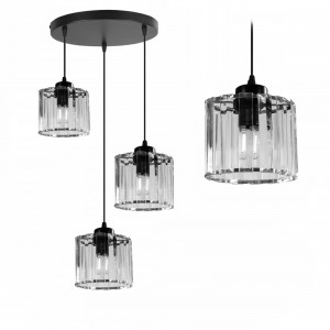 LUSTRA BLACK CRYSTAL APP513-3CPR, 12X13 cm, NEGRU, DIN METAL SI STICLA, STIL MODERN, TU