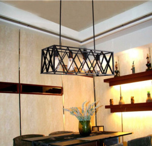 LUSTRA CU 4 BECURI LOFT METAL APP260-4C, 63x25x84 cm, NEGRU, DIN METAL, STIL MODERN, TU - Img 5