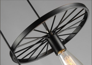 LUSTRA CU 5 BECURI CIRCLE INDUSTRIAL APP214-5CP, 150x30x18 cm, NEGRU, DIN METAL, STIL MODERN, TU - Img 3