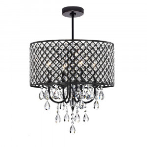 LUSTRA GLAMOR BLACK APP616-4CP, 43 cm, NEGRU, DIN METAL SI CRISTALE, STIL MODERN, TU - Img 2