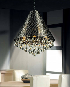 LUSTRA MODERNA IMAGIO W5 DIN CRISTAL SI METAL DESIGN DEOSEBIT