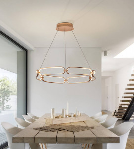 LUSTRA/PLAFONIERA COLETTE, CU TELECOMANDA, 80CM, AURIU ROSE/OPAL, DIN ALUMINIU SI SILICON, SCHULLER DESIGN