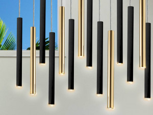 LUSTRA/PLAFONIERA SCHULLER, VARAS, CU TELECOMANDA, 50/300 CM, NEGRU MAT/AURIU/OPAL, DIN METAL SI ACRIL, STIL MODERN - Img 4