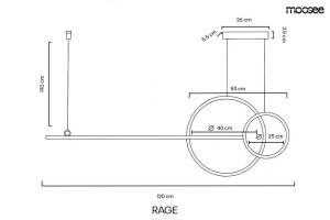 LUSTRA RAGE 120, AURIE, CONFECTIONATA DIN METAL, STIL MODERN - Img 7