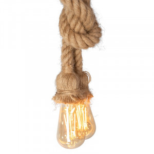 LUSTRA ROPE APP419-2CP, 100 cm, NEGRU SI MARO/NATURAL, DIN FRANGHIE/TEXTIL SI METAL, STIL MODERN, TU - Img 2
