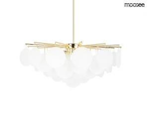 LUSTRA SUONO 80, AURIE, CONFECTIONATA DIN METAL SI STICLA, STIL MODERN - Img 2
