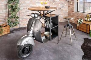 MASA BAR, SCOOTER 115CM, LEMN SI METAL, MODEL DEOSEBIT - Img 6