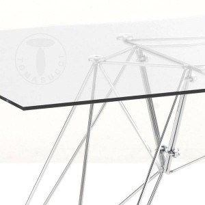 MASA BIROU 180CM, SPILLO CROM, COD 1067, STIL MODERN, REALIZATA DIN METAL SI STICLA - Img 2