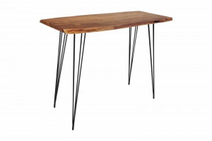 MASA DE BAR 140CM, MAMMUT, DIN LEMN MASIV SI METAL, COD 43670, DESIGN INDUSTRIAL - Img 1