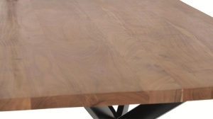 MASA DE SUFRAGERIE NOLIRA 200CM, PENTRU 8 PERSOANE, REALIZATA DIN LEMN DE SALCAM SI METAL, CULOARE NATUR/NEGRU, GINER Y COLOMER - Img 4