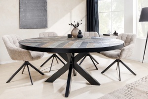 MASA DE SUFRAGERIE ROTUNDA, MOUNTAIN SOUL 120CM, MDF, ASPECT DE PIATRA, INVICTA INTERIOR - Img 3