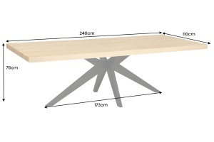 MASA DE SUFRAGERIE, ZEUS 240CM, FURNIR LEMN DE STEJAR SI METAL, ASPECT NATUR, ARTIM GROUP SELECTION - Img 6