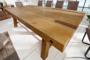 MASA DEOSEBITA DE DINING, FINCA 240CM, LEMN MASIV/ SCANDURI, DESIGN INDUSTRIAL - Img 4