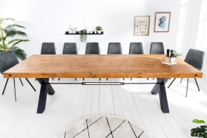 MASA DEOSEBITA, THOR 230CM, LEMN MASIV, METAL, DESIGN INDUSTRIAL - Img 4