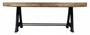 MASA DINING 200CM, INDUSTRIAL, DIN LEMN MASIV MANGO, COD 40514, ASPECT RETRO - Img 3