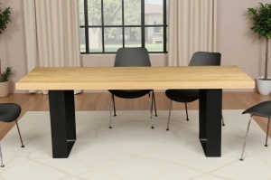 MASA DINING 210CM, ZEUS, FURNIR LEMN DE STEJAR SI METAL, ASPECT STEJAR, ARTIM GROUP SELECTION
