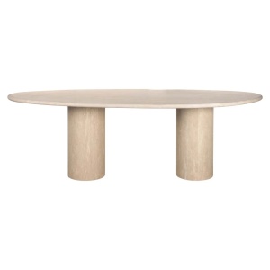 MASA DINING ALEXANDER JONES, RENAISSANCE, 212245, 240CM, METAL, MDF SI TRAVERTIN, BEJ, STIL MODERN