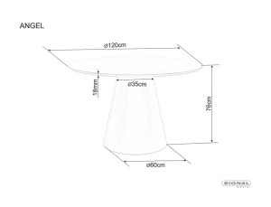 MASA DINING ANGEL, 120 CM, ALB/STEJAR, DIN MDF LAMINAT, STIL MODERN - Img 3