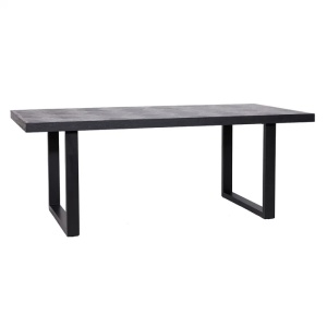MASA DINING BLAX, 200 CM, NEAGRA, DIN FURNIR DE STEJAR SI METAL, RICHMOND INTERIORS