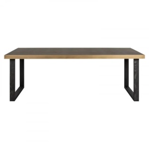 MASA DINING BLOOMVILLE, 200 CM, MARO/NEGRU, DIN STEJAR, PIELE ECO SI METAL, RICHMOND INTERIORS - Img 3