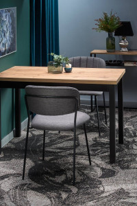 MASA DINING COBALT, STEJAR WOTAN/NEGRU, 120 CM, BLAT DIN PAL MELAMINAT, STIL VINTAGE - Img 4