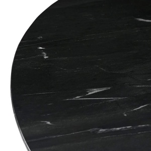 MASA DINING COLLADA, 130 CM, EFECT DE MARMURA NEAGRA/AURIU ANTICHIZAT, DIN MARMURA SI METAL, RICHMOND INTERIORS - Img 7