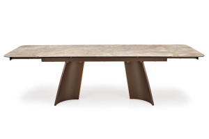MASA DINING ELEGANTA STIL VESNA, EXTENSIBILA, 180-260/90/76 cm, CONFECTIONATA DIN OTEL, CERAMICA SI STICLA - Img 2