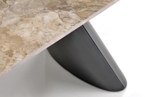 MASA DINING ELEGANTA STIL VINCE, EXTENSIBILA, 180-260/90/76 cm, CONFECTIONATA DIN OTEL, SI PIATRA SINTETIZATA, STIL MODERN - Img 3