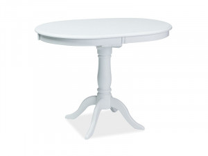 MASA DINING EXTENSIBILA, 100/129 CM, ALBA, BLAT DIN MDF SI PICIOARE DIN LEMN, STIL CLASIC - Img 2