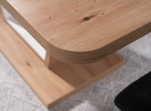 MASA DINING EXTENSIBILA 120/160 CM, STEJAR ARTISAN/ALB MAT, DIN PAL LAMINAT, STIL MODERN - Img 4