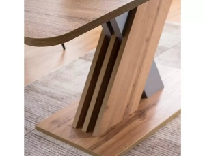 MASA DINING EXTENSIBILA, 140/180 CM, STEJAR WOTAN/GRI, DIN PAL LAMINAT, STIL MODERN - Img 3