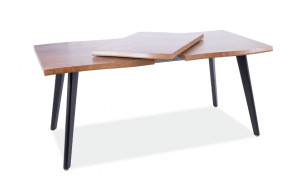 MASA DINING EXTENSIBILA FRESNO, 120/180 CM, STEJAR ARTISAN/NEGRU, BLAT DIN MDF, FURNIR SI PICIOARE DIN METAL, STIL MODERN - Img 7