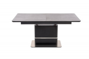 MASA DINING EXTENSIBILA MARTIN, GRI INCHIS/NEGRU, 160/200 CM, BLAT DIN STICLA, MDF SI PICIOR DIN METAL, STIL MODERN - Img 5