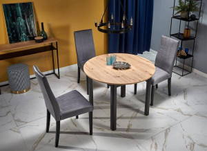 MASA DINING EXTENSIBILA RINGO, STEJAR ARTISAN/NEGRU, 102/142 CM, DIN MDF SI FURNIR, STIL CLASIC - Img 3