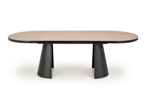 MASA DINING EXTENSIBILA STIL GIACOMO, 180-240 CM, NATURAL/NEGRU, DIN MDF FURNIRUIT SI METAL, STIL MODERN - Img 8