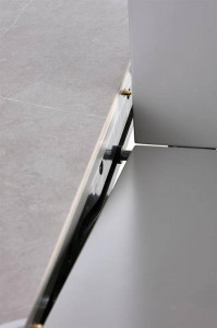 MASA DINING EXTENSIBILA STIL MUSCAT, CU EFECT DE MARMURA GRI DESCHIS/GRI/AURIU, 120/160 CM, DIN CERAMICA SI METAL, STIL MODERN - Img 7
