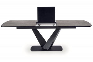 MASA DINING EXTENSIBILA STIL VINSTON, GRI/NEGRU, 180/230 CM, DIN MDF SI METAL, STIL MODERN - Img 6