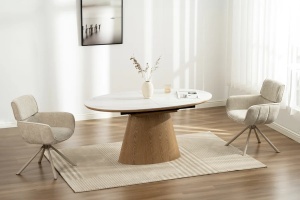 MASA DINING EXTENSIBILA, UNIQUE 160/200CM, FURNIR, STICL SI CERAMICA, ASPECT MARMURA ALBA, ARTIM GROUP SELECTION - Img 4