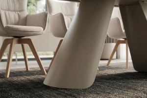 MASA DINING EXTENSIBILA VOGUE 160-240CM, REALIZATA DIN CADRUL METALIC SI BLAT CERAMIC, CULOARE BEJ/SAMPANIE, INVICTA INTERIOR - Img 3