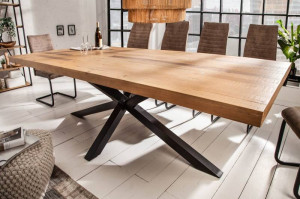MASA DINING, GALAXY, 240CM, DIN LEMN MASIV PIN NATURAL, COD 40658, STIL INDUSTRIAL - Img 6
