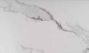MASA DINING/LIVING, 90 CM, EFECT DE MARMURA ALBA/ALB, BLAT DIN CERAMICA SI PICIOR DIN METAL, STIL MODERN - Img 7