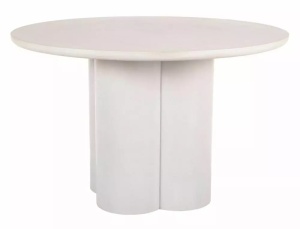 MASA DINING/LIVING ROTUNDA, ECRU, 120/74 CM, CONFECTIONATA DN MDF SI MICROCIMENT - Img 3