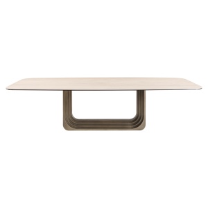 MASA DINING MAXFIELD 300cm, REALIZATA DIN METAL, STICLA SI CERAMICA, CULOARE BEJ, STIL MODERN, RICHMOND - Img 2